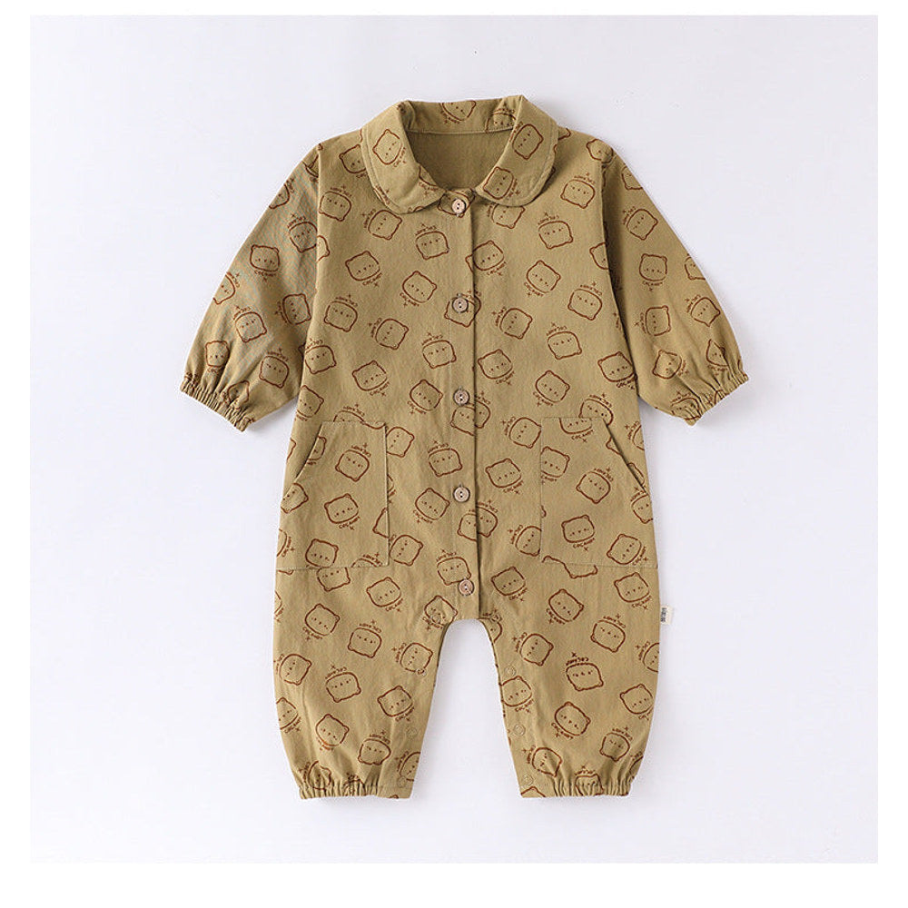 MyKids-USA® Baby Unisex Long Sleeves Cute Teddy Bear Pattern Rompers