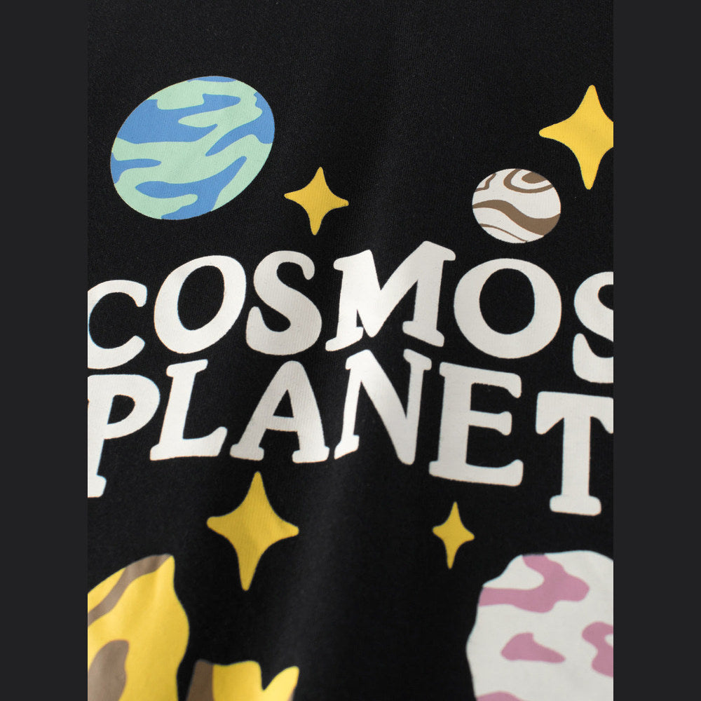 MyKids-USA® Boys’ Planet Cartoon and Letters Print T-shirt in European and American Style