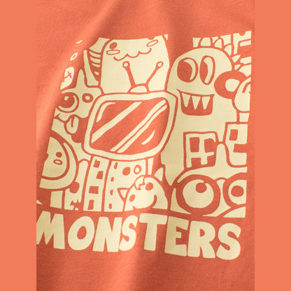 MyKids-USA® Boys’ Little Monster Cartoon and Letters Print T-shirt in European and American