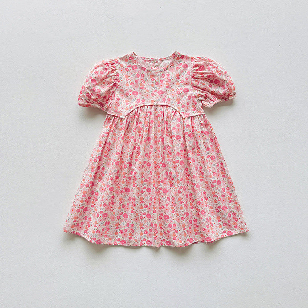 MyKids-USA® Baby Kids Girls Short-Sleeved Floral Pattern Cute Dress