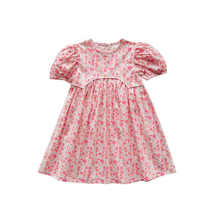 MyKids-USA® Baby Kids Girls Short-Sleeved Floral Pattern Cute Dress