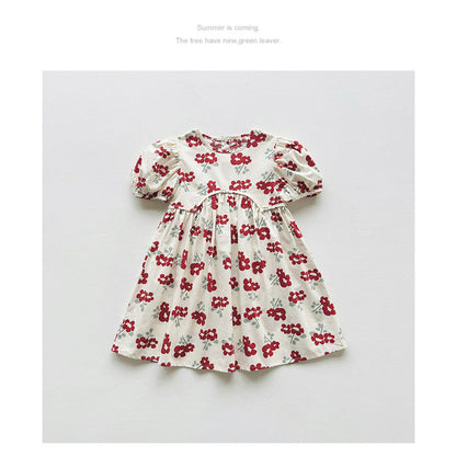 MyKids-USA® Baby Kids Girls Short-Sleeved Floral Pattern Cute Dress