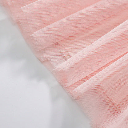 MyKids-USA® Colorful Rainbow Pattern Fly Sleeves Tulle Dress for Stylish Girls