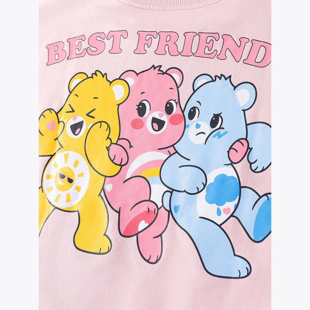 MyKids-USA® Teddy Cartoon Pattern Short Sleeves Tulle Dress for Stylish Girls
