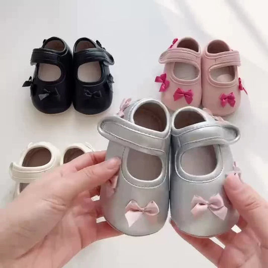MyKids-USA® Baby Girl Fashion Butterfly-bows Pattern Toddler Soft-Sole Anti-slip Walking Shoes