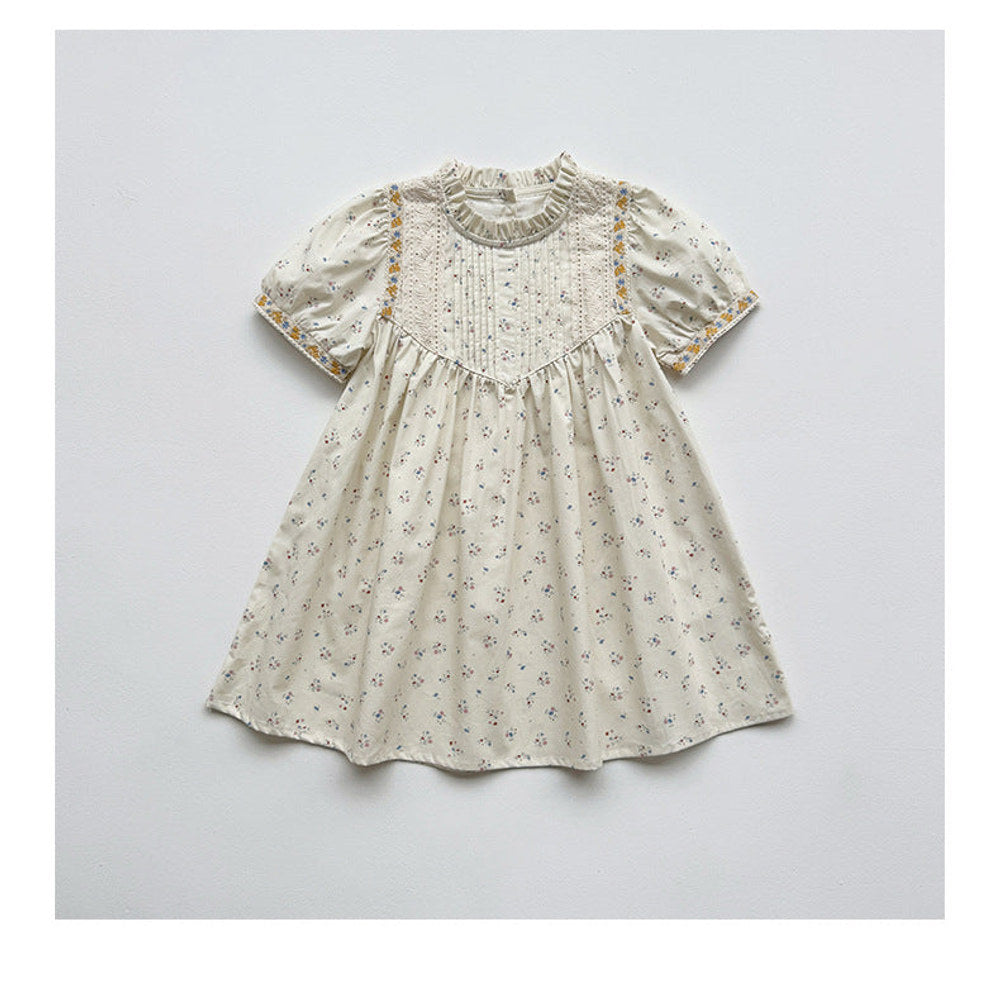 MyKids-USA® Baby Kids Girls Cute Short Sleeves Flowers Pattern Printed Dress
