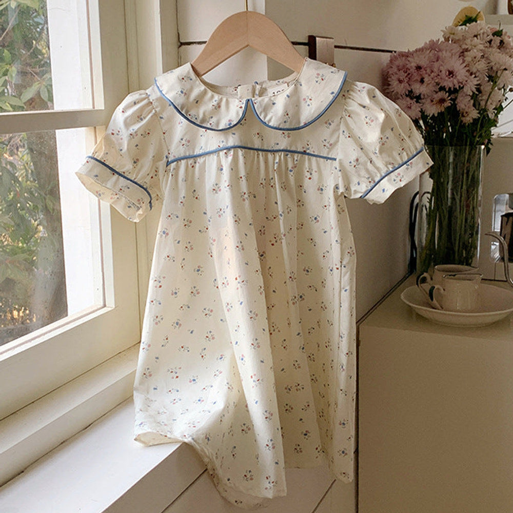 MyKids-USA® Baby Kids Girls Cute Short Sleeves Flowers Pattern Printed Dress