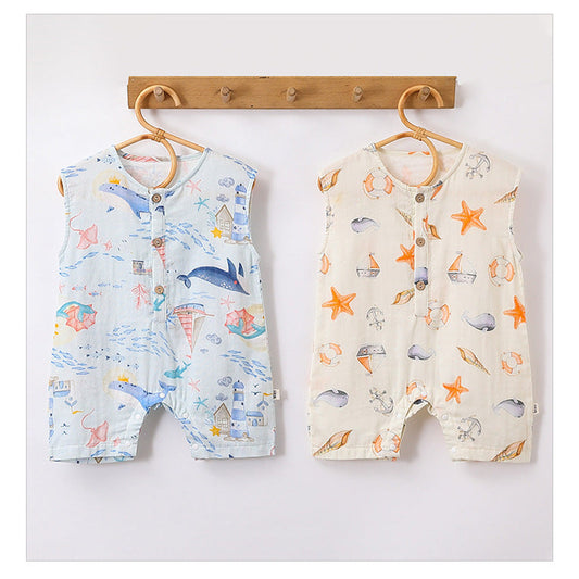 MyKids-USA® Baby Unisex Sleeveless Cute Ocean Animals Pattern bodysuit