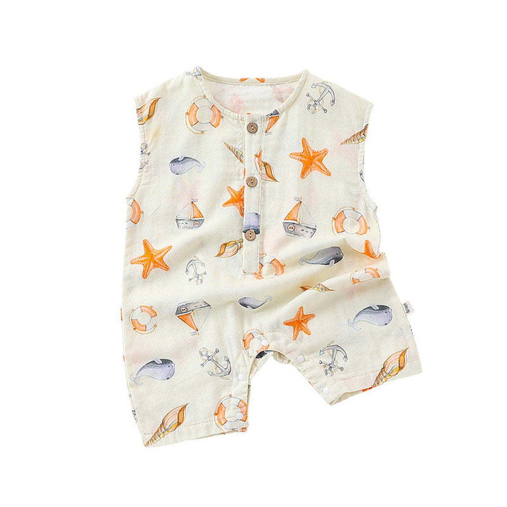 MyKids-USA® Baby Unisex Sleeveless Cute Ocean Animals Pattern bodysuit