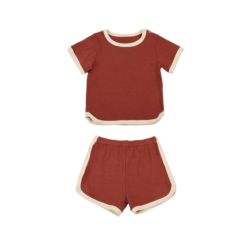 MyKids-USA® Baby Kids Simple Color Patchwork Top and Bloomers Casual Clothing Set