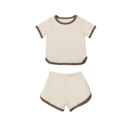 MyKids-USA® Baby Kids Simple Color Patchwork Top and Bloomers Casual Clothing Set