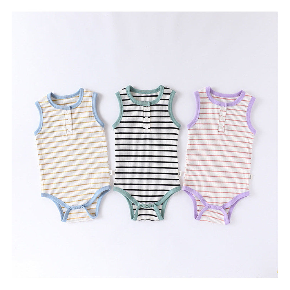MyKids-USA® Baby Unisex Sleeveless Striped Design bodysuit Bodysuits