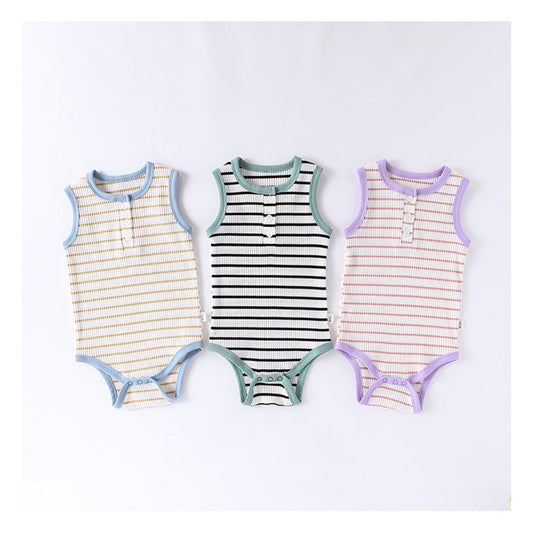 MyKids-USA® Baby Unisex Sleeveless Striped Design bodysuit Bodysuits