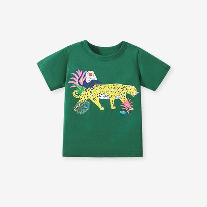 MyKids-USA® Kids’ Cartoon Pattern Short Sleeves T-shirt in European and American Style for