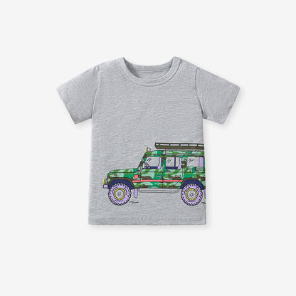 MyKids-USA® Kids’ Cartoon Pattern Short Sleeves T-shirt in European and American Style for