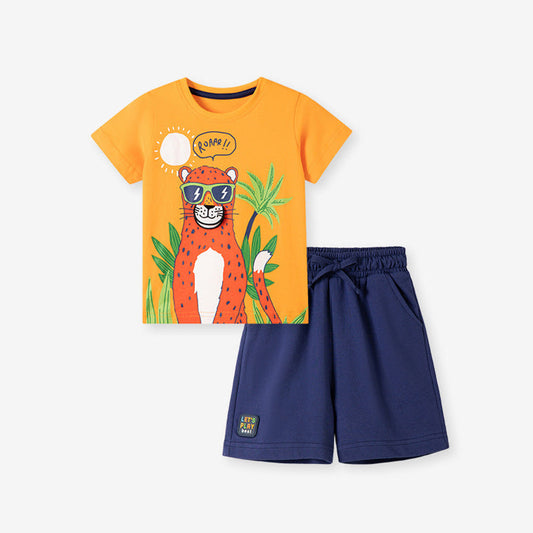 MyKids-USA® Baby Kids Tigers Cartoon Pattern T-shirt and Shorts Clothing Set for Boys