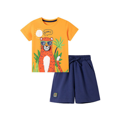 MyKids-USA® Baby Kids Tigers Cartoon Pattern T-shirt and Shorts Clothing Set for Boys