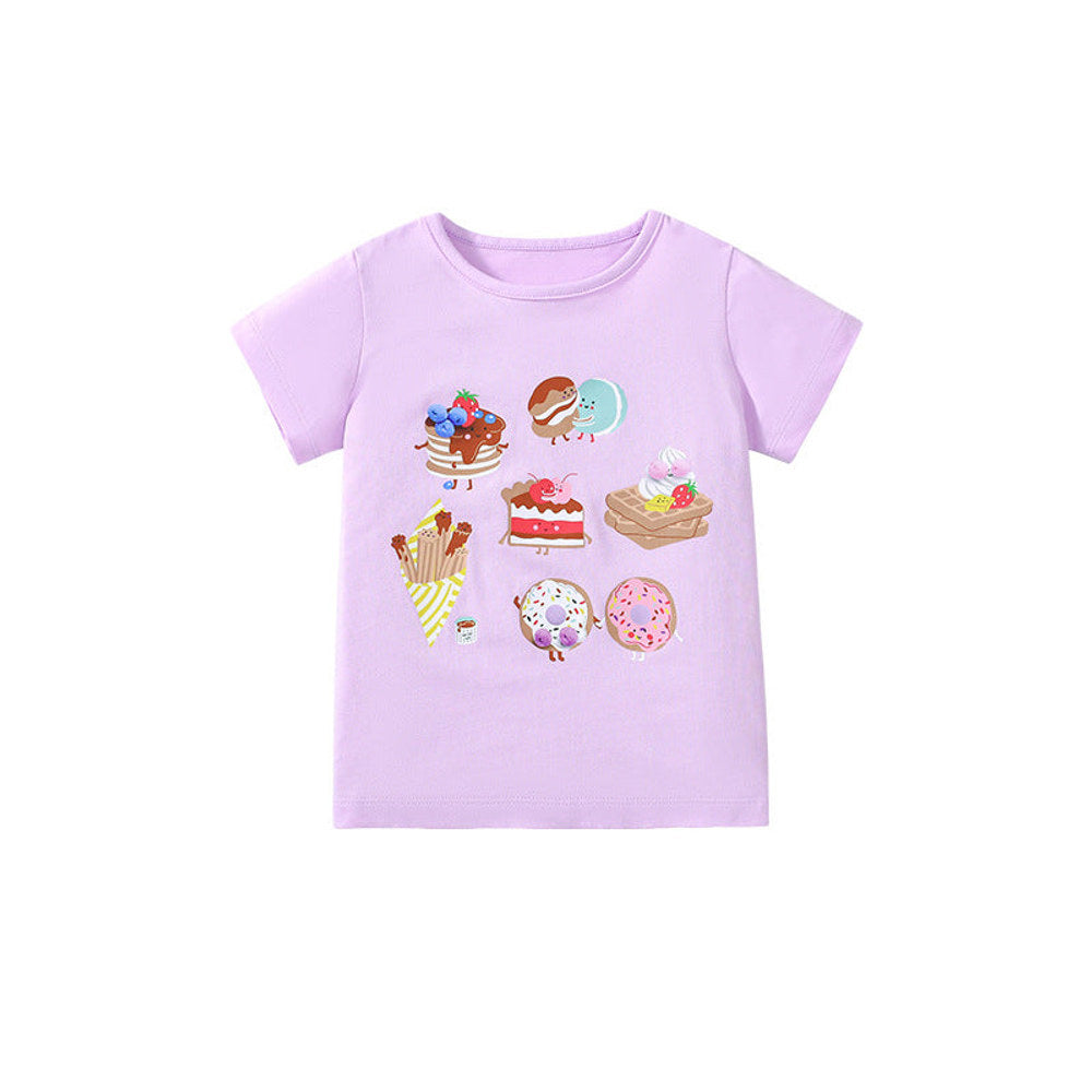 MyKids-USA® Kids’ Cartoon Pattern Short Sleeves T-shirt in European and American Style
