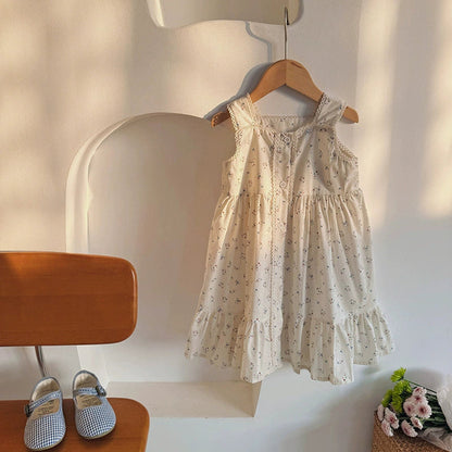 MyKids-USA® Summer Arrival Baby Kids Girls Cute Sleeveless Flowers Pattern Printed Dress