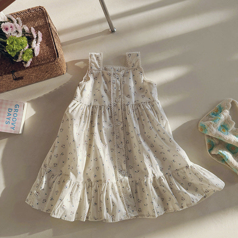 MyKids-USA® Summer Arrival Baby Kids Girls Cute Sleeveless Flowers Pattern Printed Dress