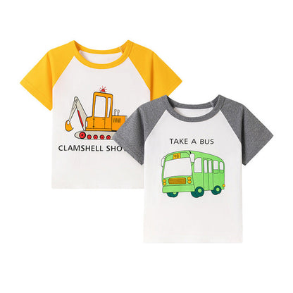 MyKids-USA® Kids’ Cartoon Pattern Short Sleeves T-shirt in European and American Style