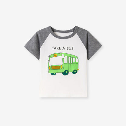 MyKids-USA® Kids’ Cartoon Pattern Short Sleeves T-shirt in European and American Style