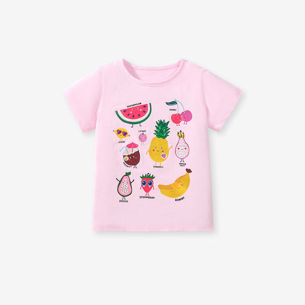 MyKids-USA® Kids’ Fruits Cartoon Pattern Short Sleeves T-shirt in European and American Style