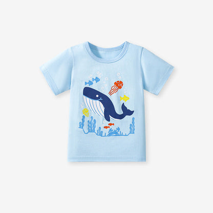 MyKids-USA® Kids’ Animals Cartoon Pattern Short Sleeves T-shirt in European and American Style