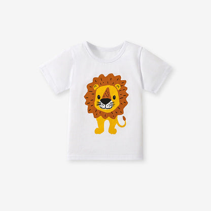 MyKids-USA® Kids’ Animals Cartoon Pattern Short Sleeves T-shirt in European and American Style