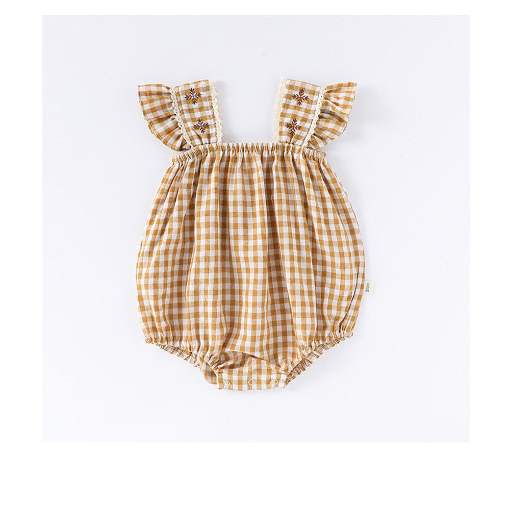 MyKids-USA® Baby Girls Sleeveless Plaid Design bodysuit Bodysuits