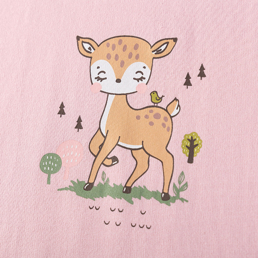 MyKids-USA® Cute Deer Pattern Short Sleeves Tulle Dress for Stylish Girls