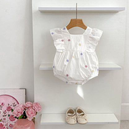 MyKids-USA® Star Pattern Fly Sleeves Square Neck Dress/bodysuit for Stylish Girls