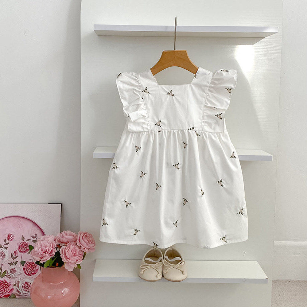 MyKids-USA® Floral Pattern Fly Sleeves Square Neck Top and Shorts Set/Dress for Stylish Girls