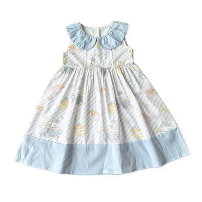 MyKids-USA® Puppy Cartoon Pattern Printed Sleeveless Dress for Stylish Girls