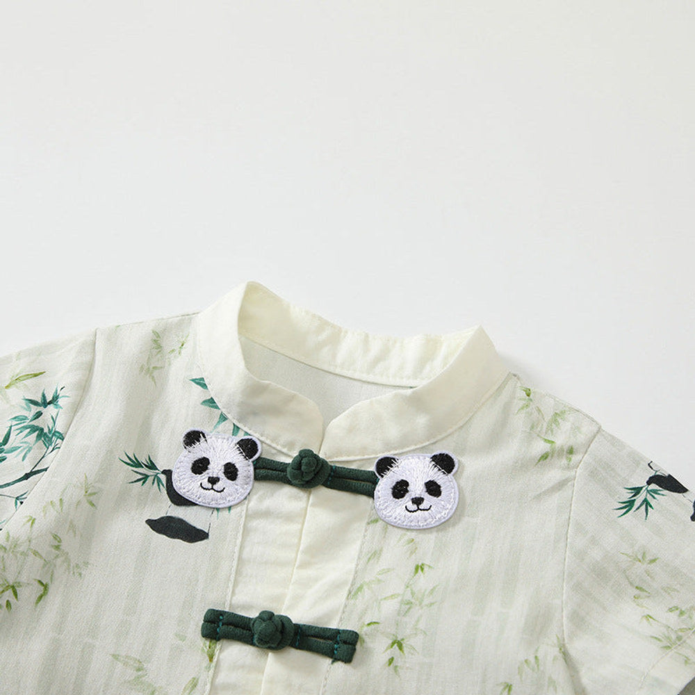 MyKids-USA® Baby Unisex Short Sleeves Cute Panda Pattern Rompers