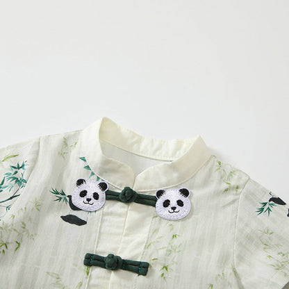 MyKids-USA® Baby Unisex Short Sleeves Cute Panda Pattern Rompers