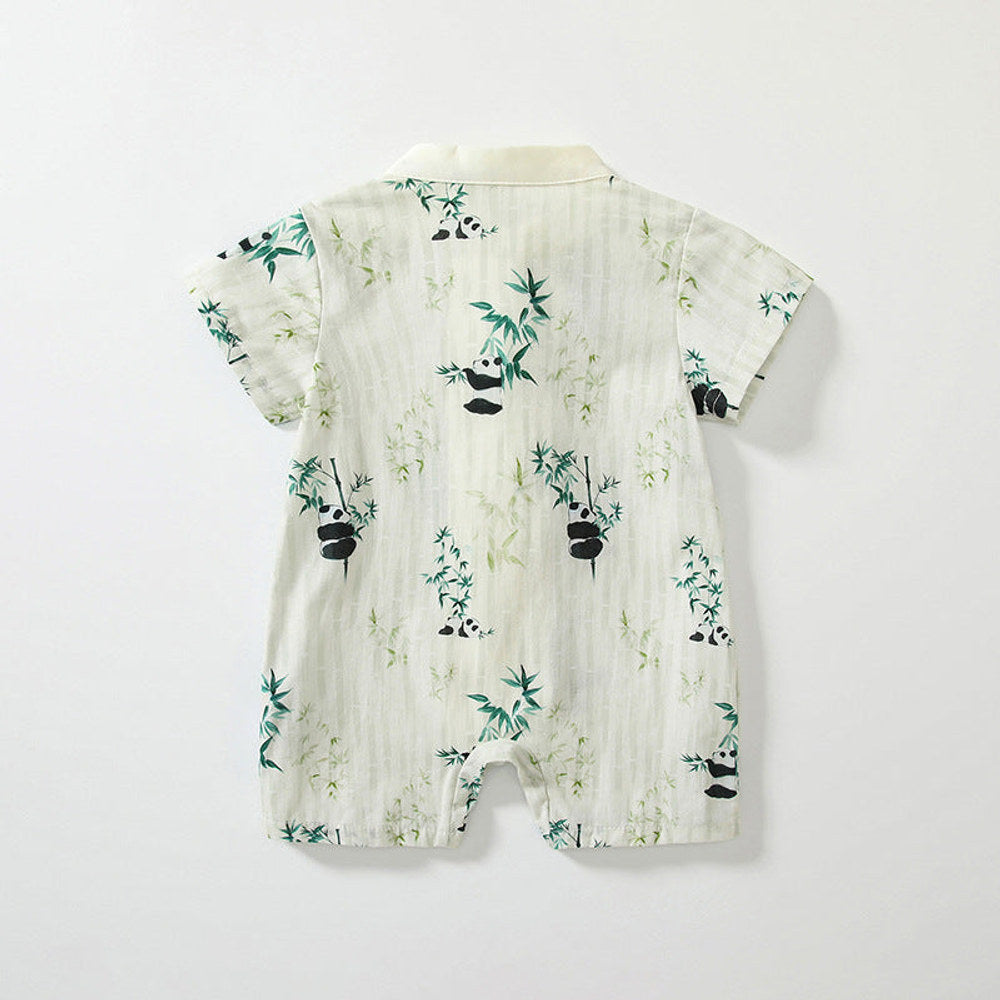 MyKids-USA® Baby Unisex Short Sleeves Cute Panda Pattern Rompers