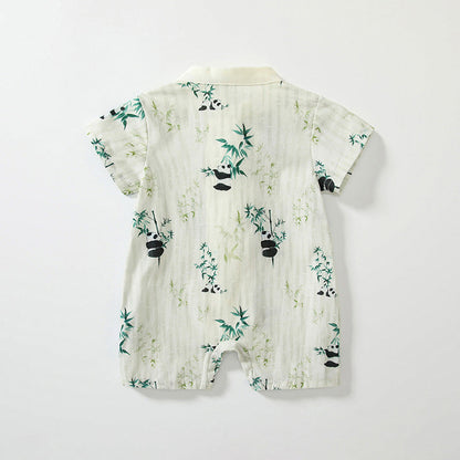 MyKids-USA® Baby Unisex Short Sleeves Cute Panda Pattern Rompers