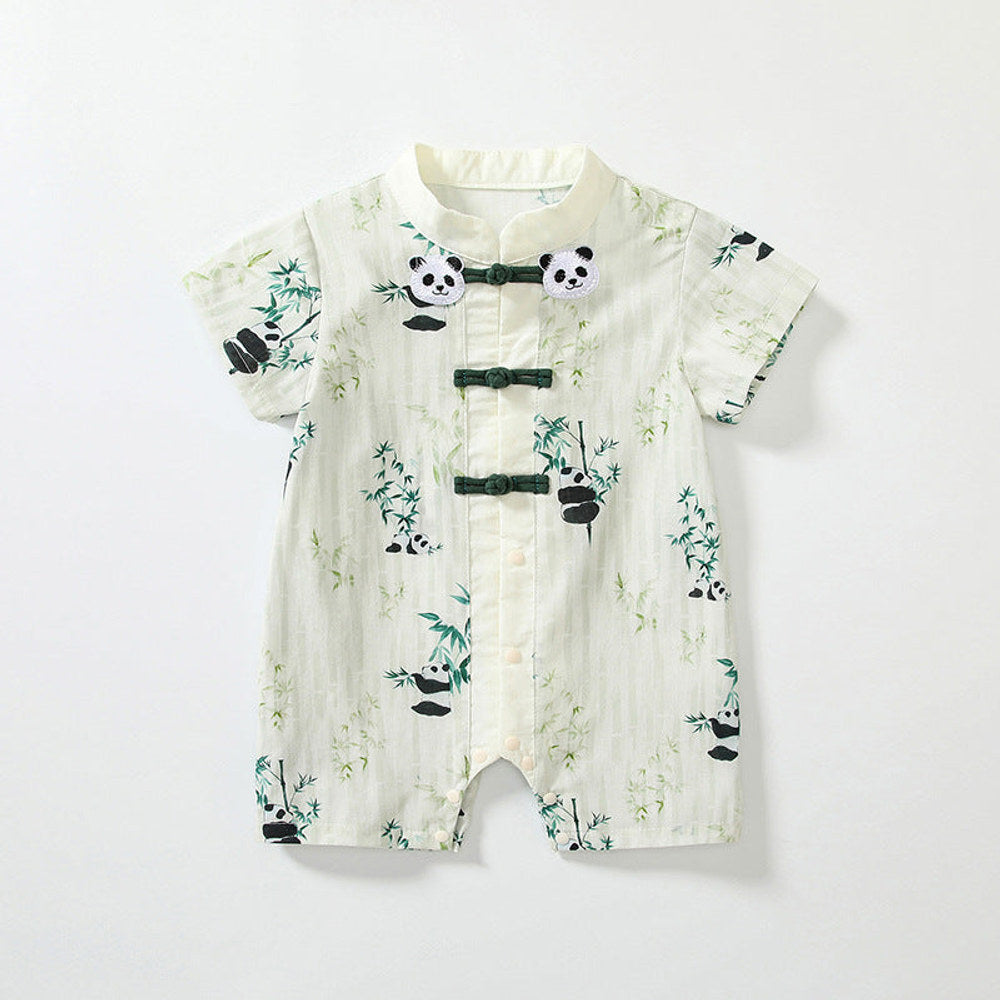 MyKids-USA® Baby Unisex Short Sleeves Cute Panda Pattern Rompers