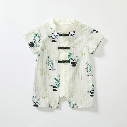 MyKids-USA® Baby Unisex Short Sleeves Cute Panda Pattern Rompers