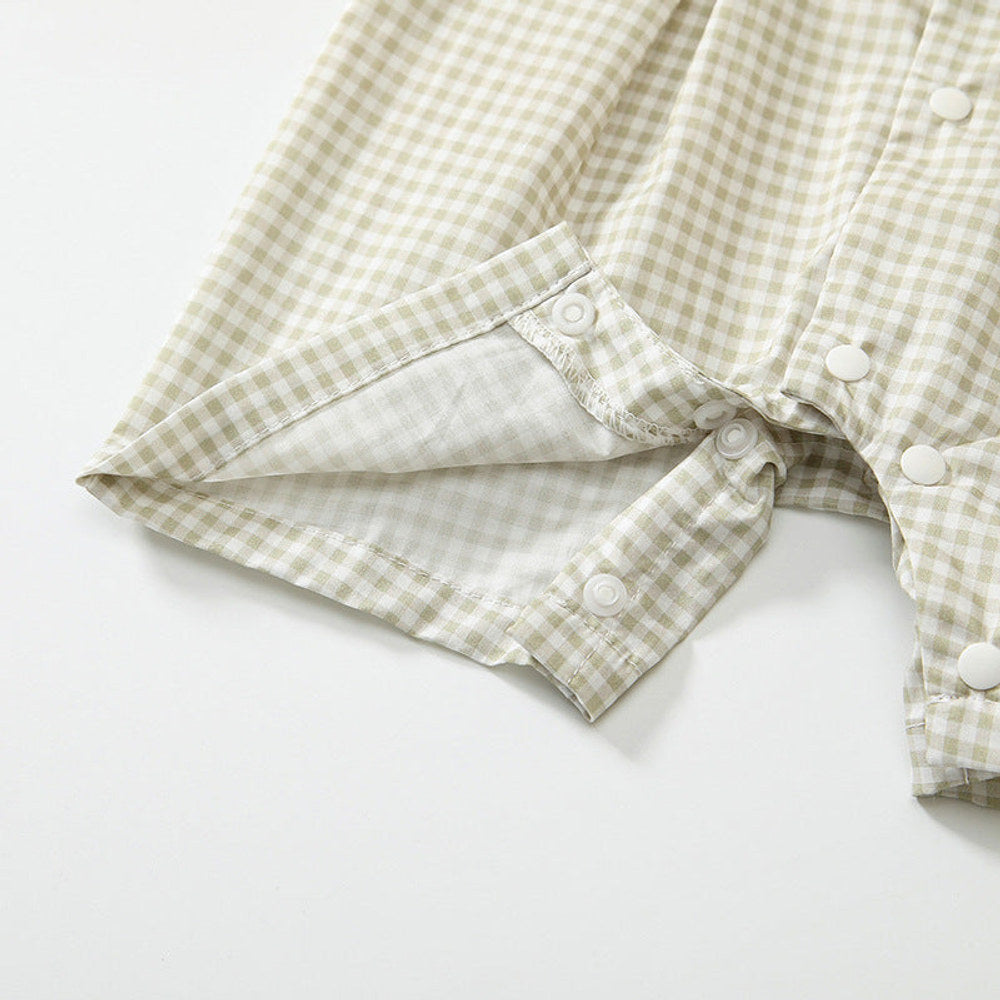 MyKids-USA® Baby Boys Short Sleeves Cute Plaid Pattern Rompers
