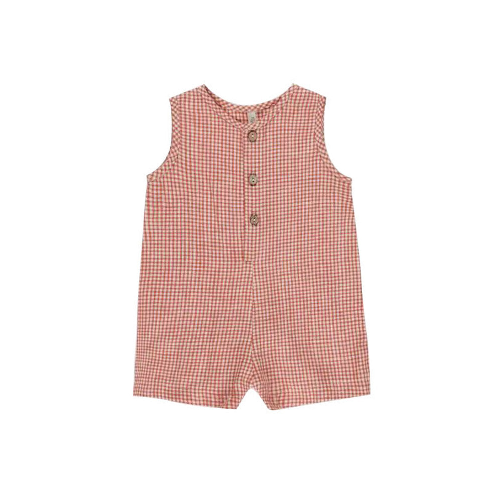 Summer Arrival Baby Unisex Sleeveless Casual Plaid Rompers