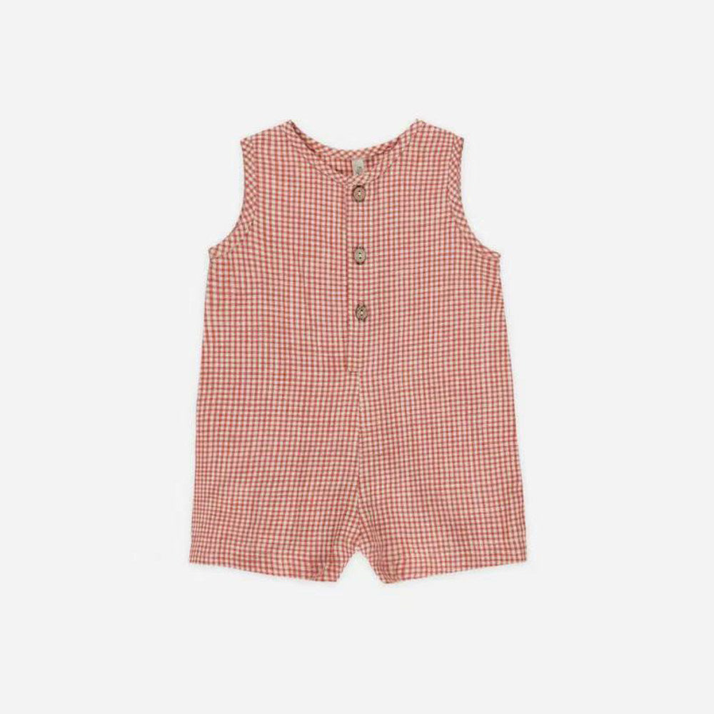Summer Arrival Baby Unisex Sleeveless Casual Plaid Rompers