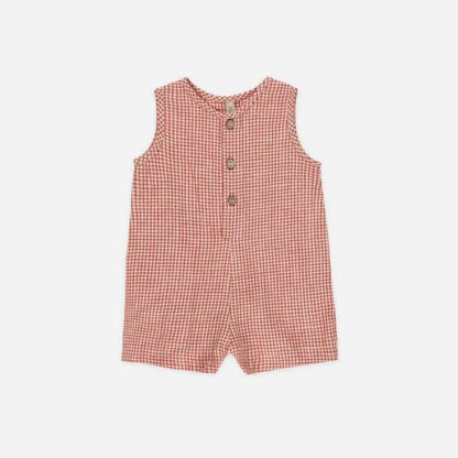 Summer Arrival Baby Unisex Sleeveless Casual Plaid Rompers