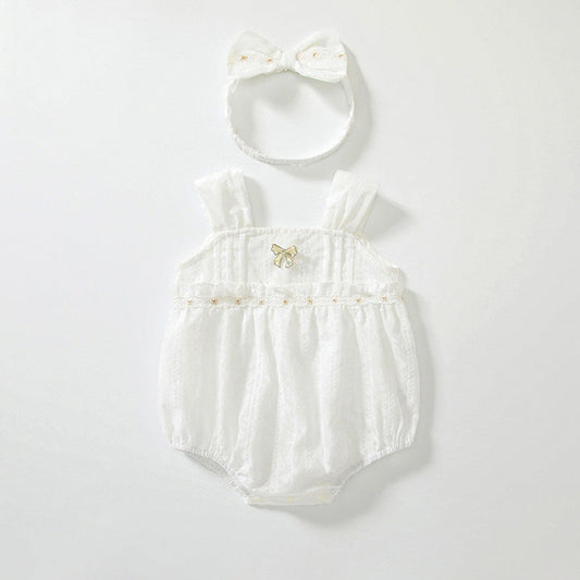 MyKids-USA® Baby Girls Cute Thin Beige Sleeveless bodysuit