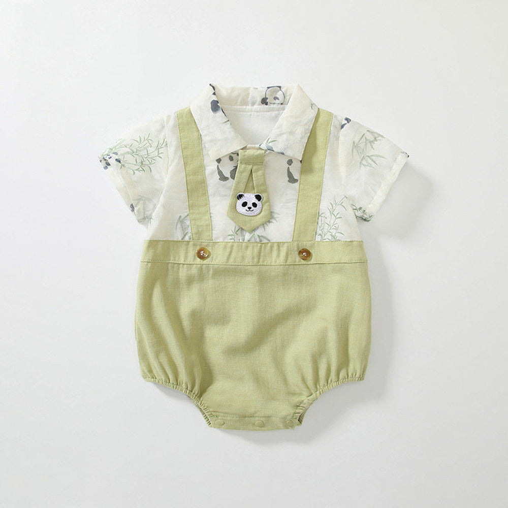 MyKids-USA® Baby Boys Short Sleeves Cute Panda Pattern bodysuit