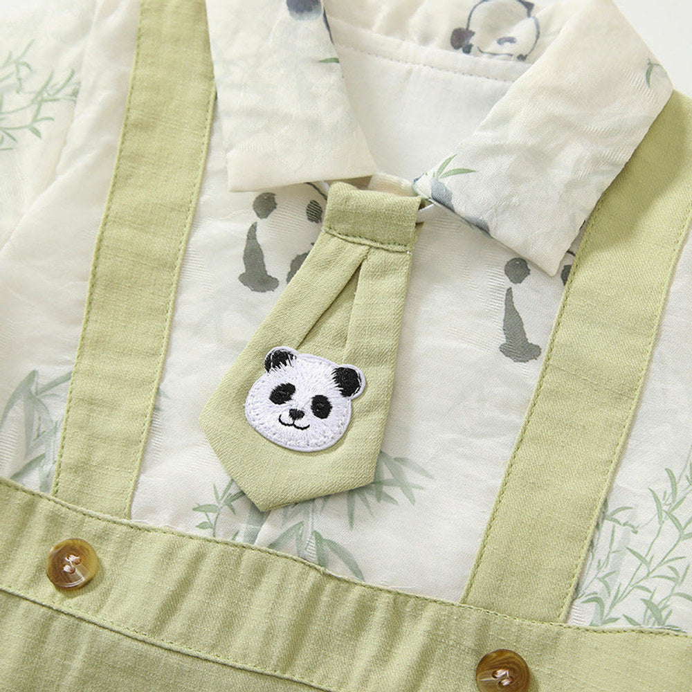 MyKids-USA® Baby Boys Short Sleeves Cute Panda Pattern bodysuit