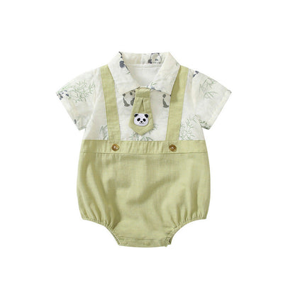 MyKids-USA® Baby Boys Short Sleeves Cute Panda Pattern bodysuit