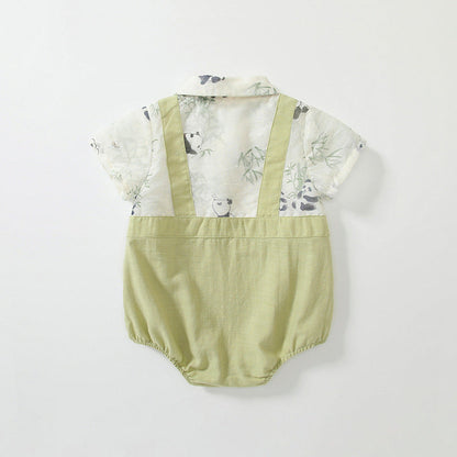 MyKids-USA® Baby Boys Short Sleeves Cute Panda Pattern bodysuit