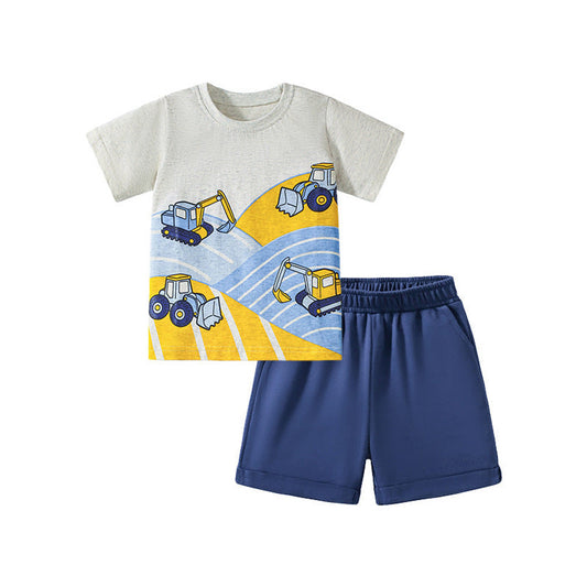 MyKids-USA® Baby Kids Cartoon Pattern T-shirt and Shorts Clothing Set for Boys